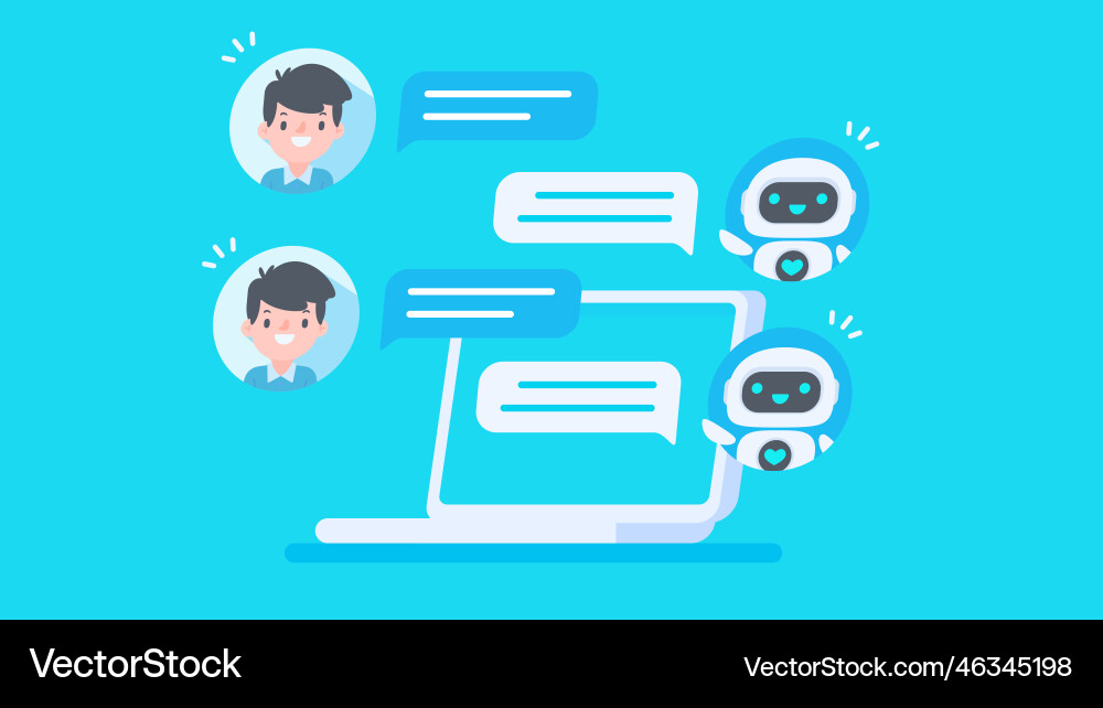 Auto reply system with intelligent robots provide Auto reply system with intelligent robots provide vector image