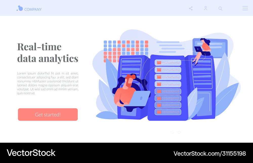 Big data storage concept landing page Big data storage concept landing page vector image