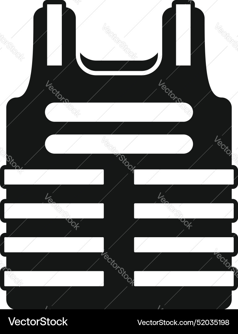 Black bulletproof vest icon providing protection Vector Image