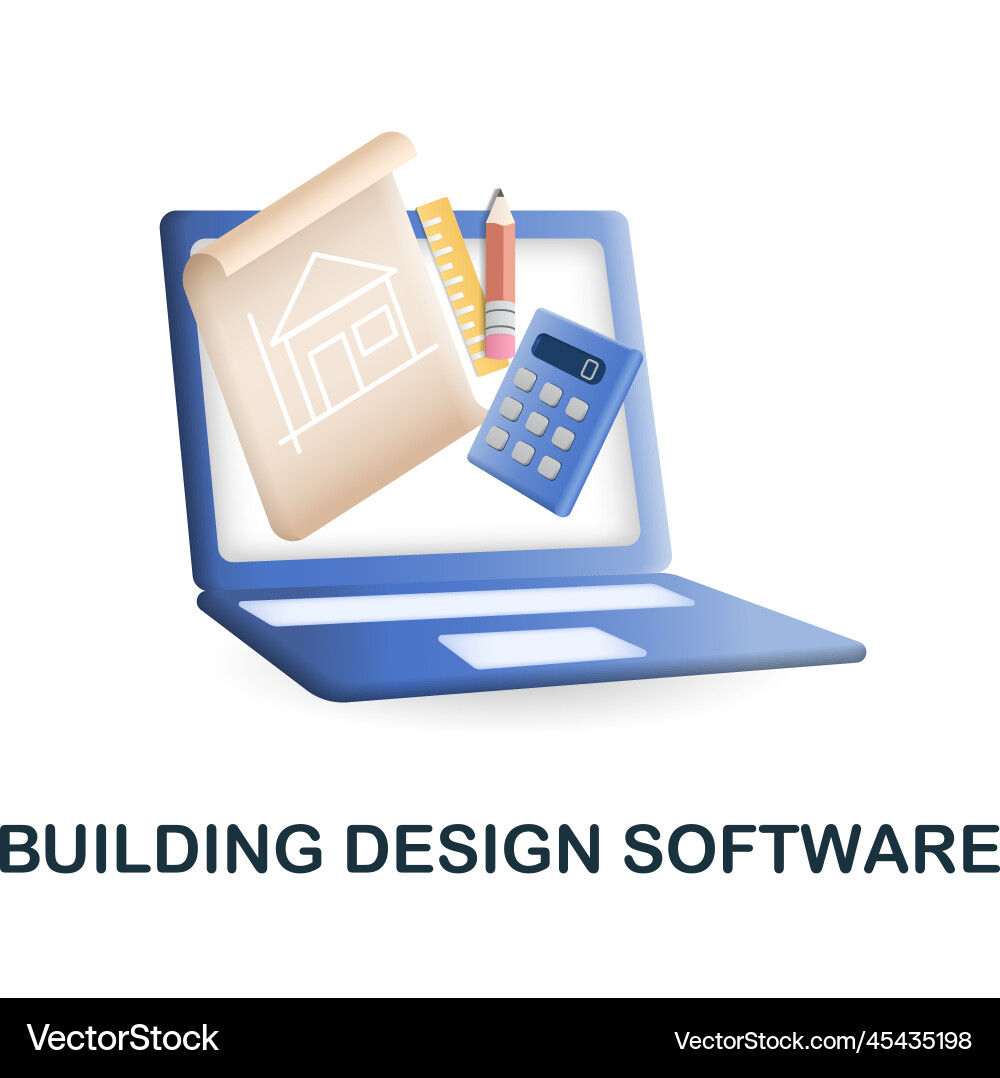 Building design software icon 3d from Building design software icon 3d from Vector Image