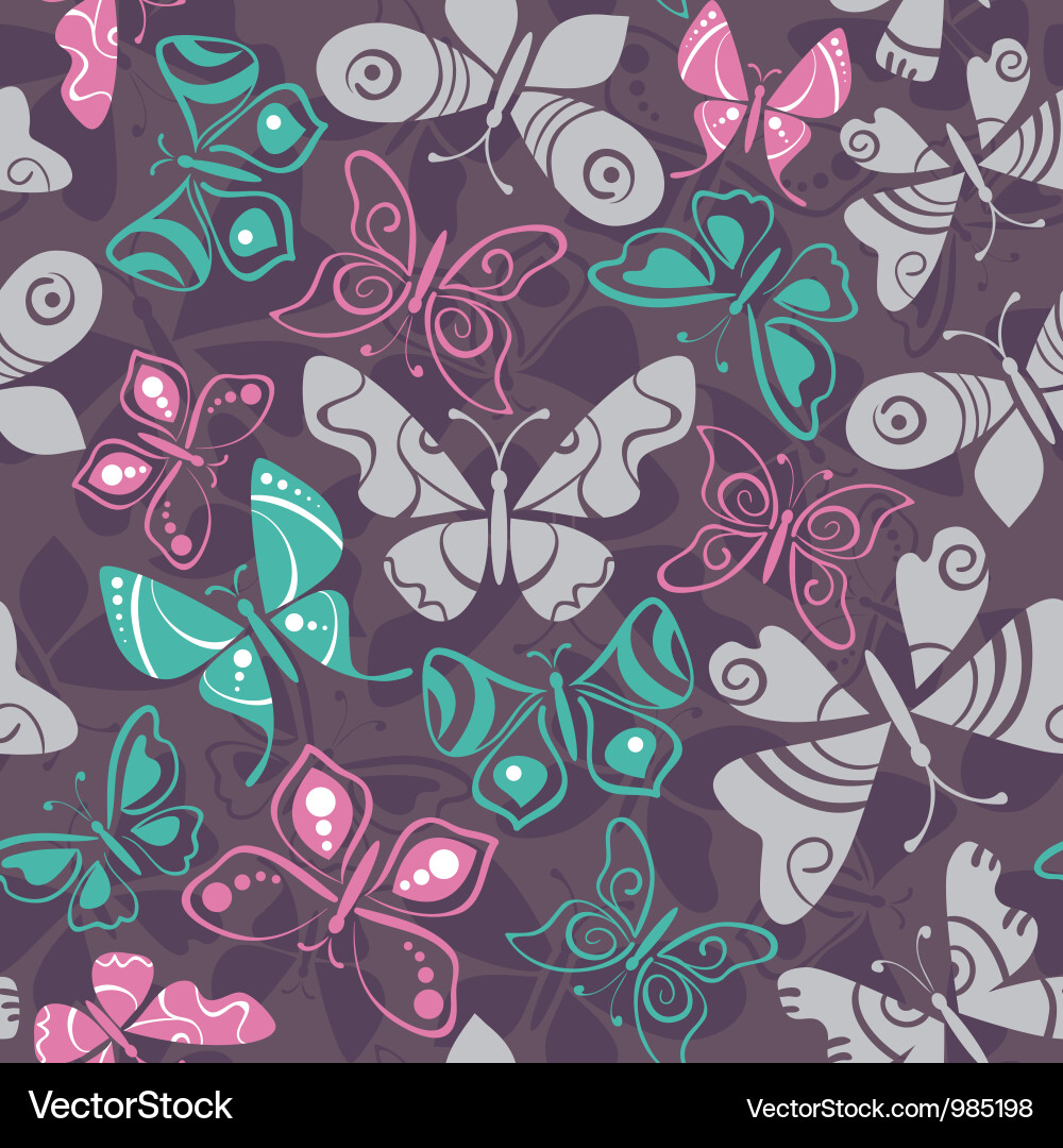 Butterfly Seamless Pattern vector image