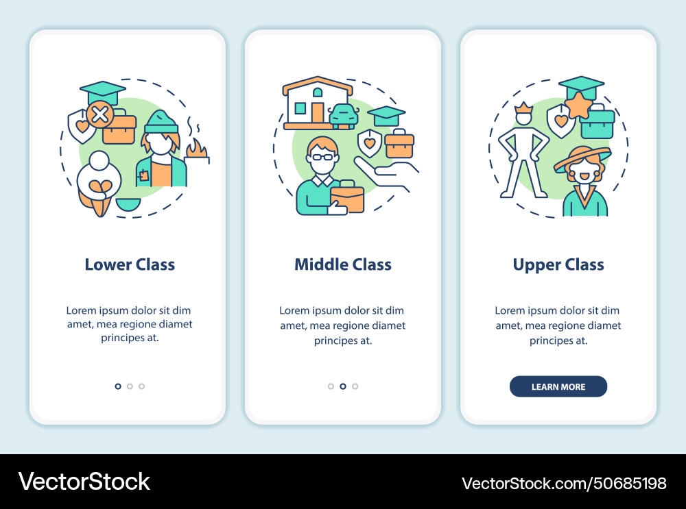 Class structure onboarding mobile app screen Vector Image