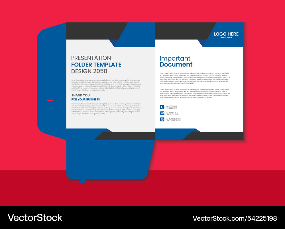 Document file folder design for office or company Document file folder design for office or company vector image