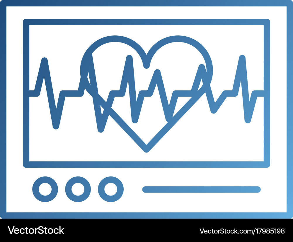 Ecg machine displaying heartbeat monitoring Vector Image