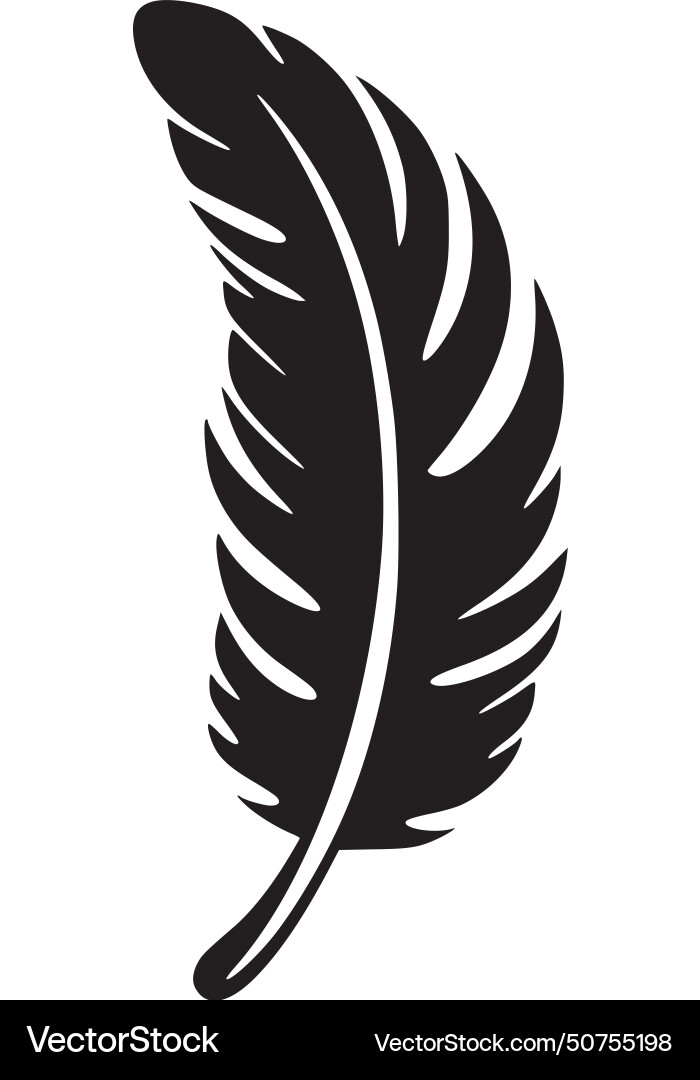 Feather - minimalist and flat logo Vector Image