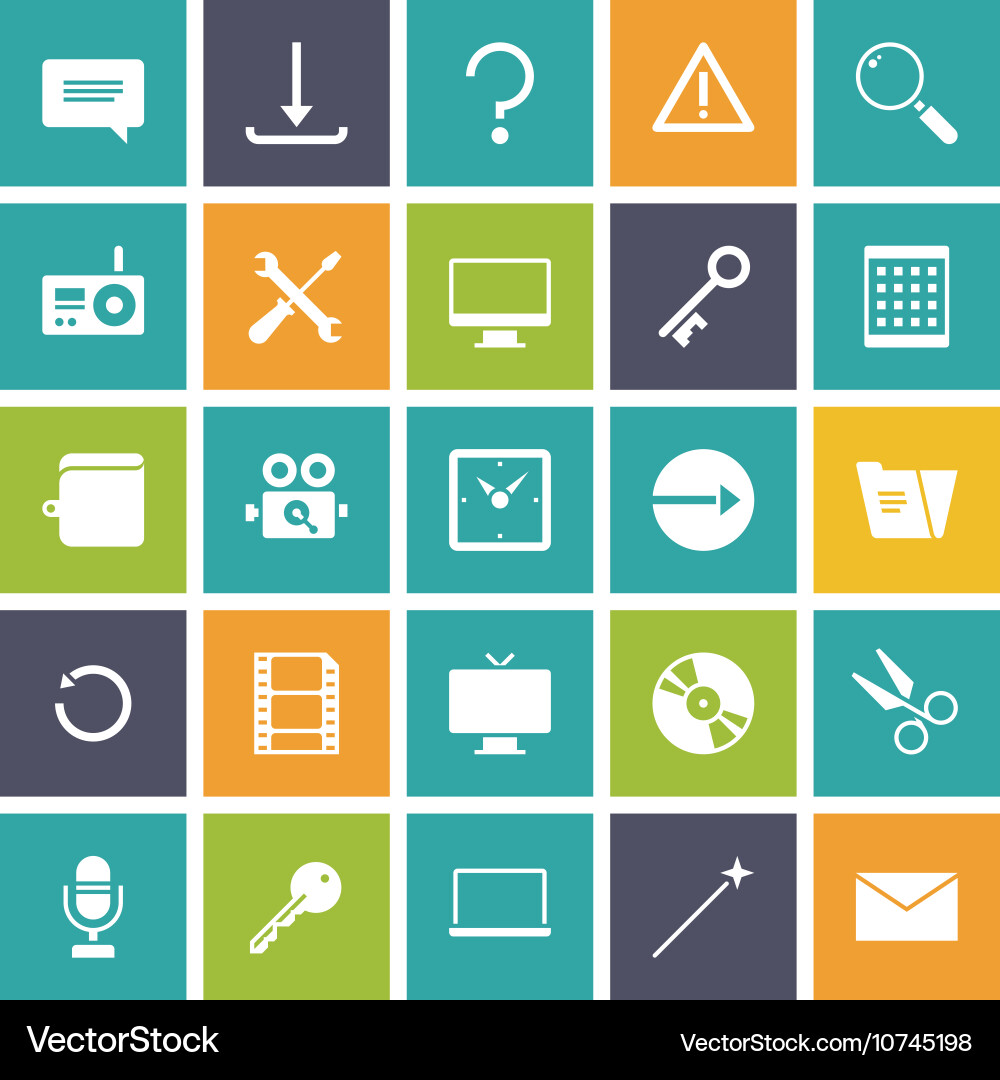 Flat design icons for user interface vector image