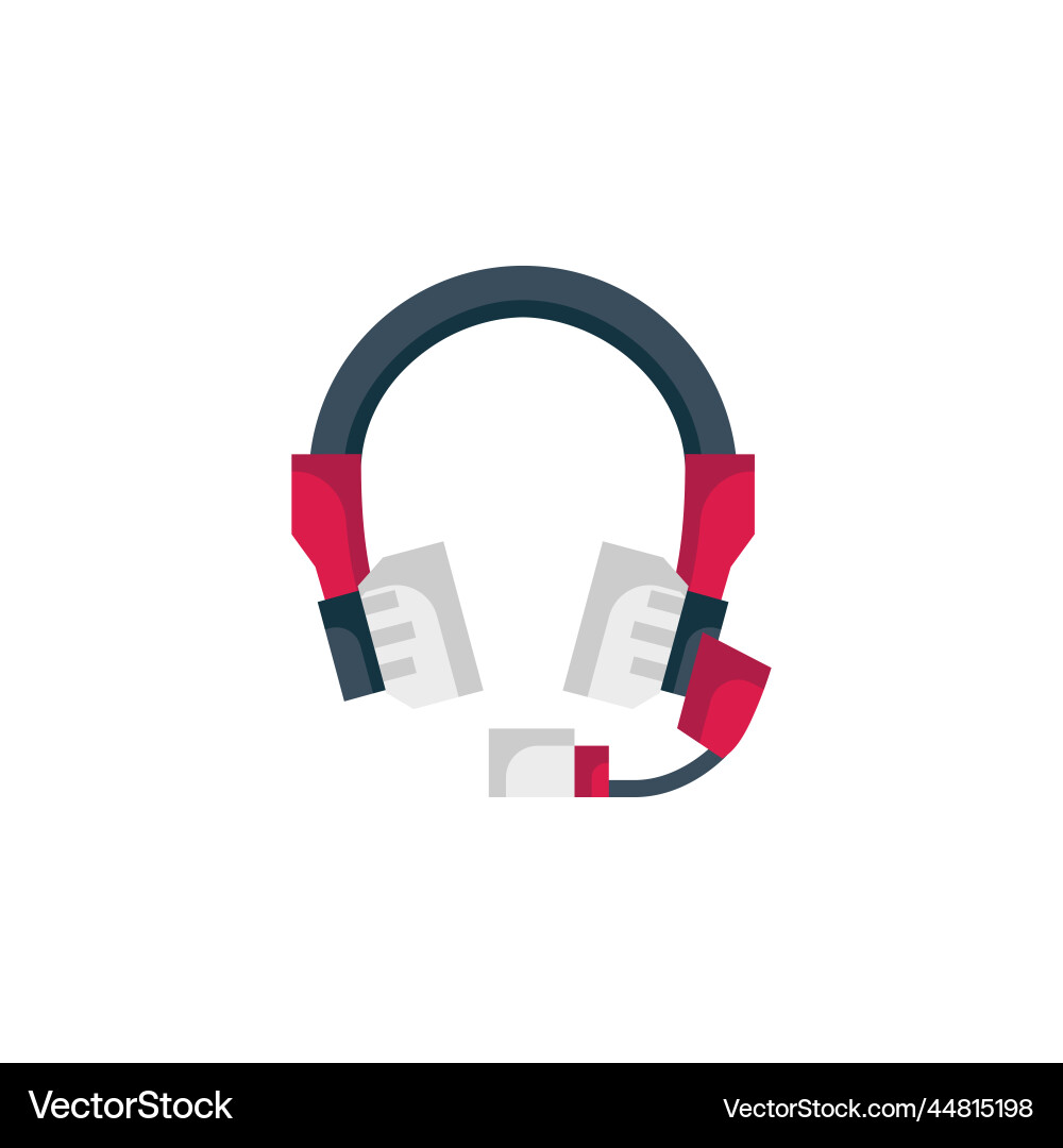 Headset icon computer component flat style Headset icon computer component flat style vector image