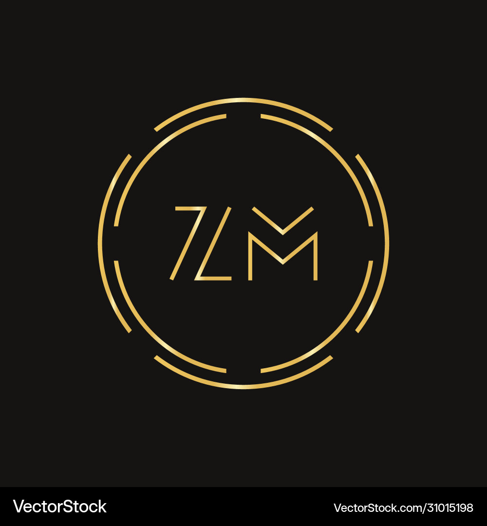 Initial zm logo design template digital circle Vector Image