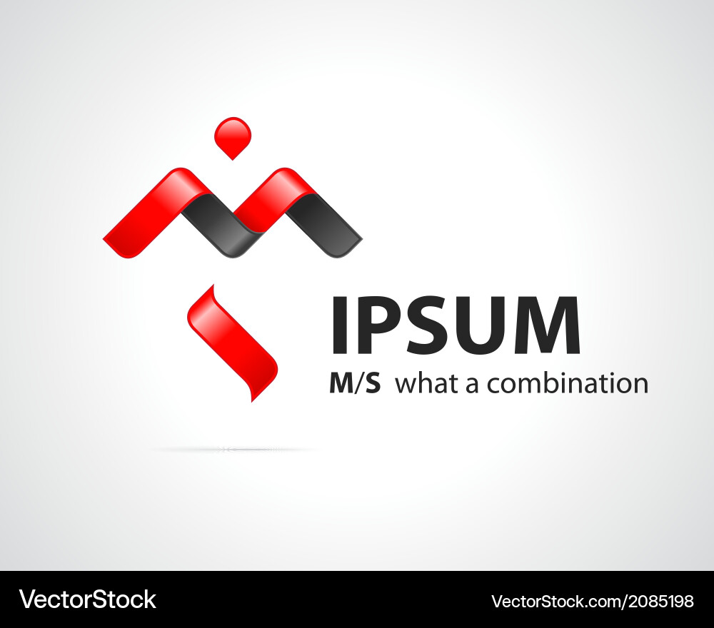 M & S Abstract Logo Vector Image