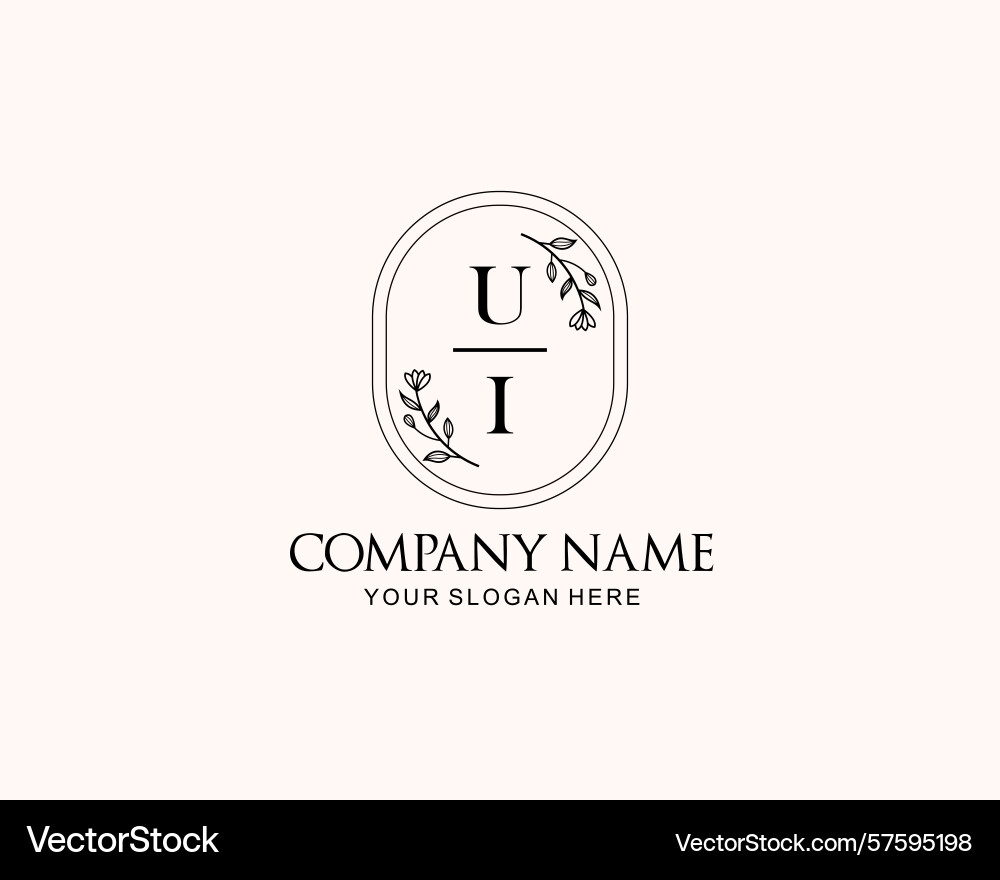 Minimalist ui monogram logos with botanical Vector Image