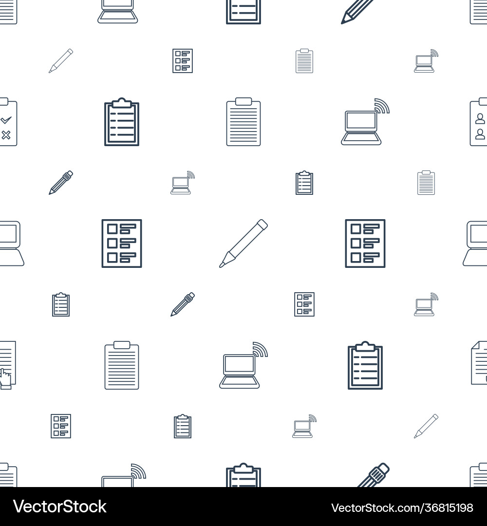 Notebook icons pattern seamless white background vector image