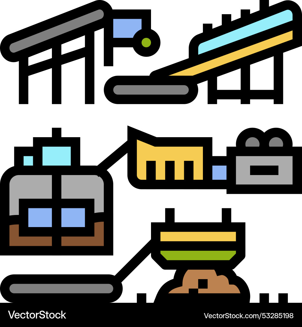 Ore processing mining color icon Vector Image