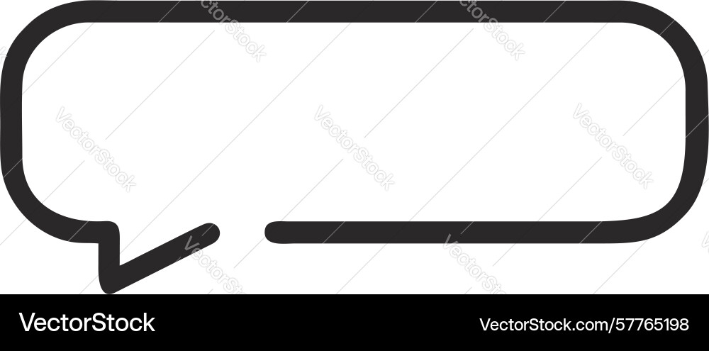 Outline horizontal speech bubble icon for text vector image