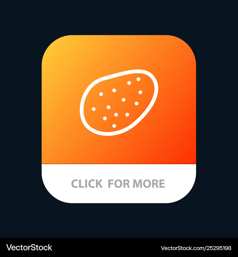Potato food mobile app button android and ios Potato food mobile app button android and ios Vector Image