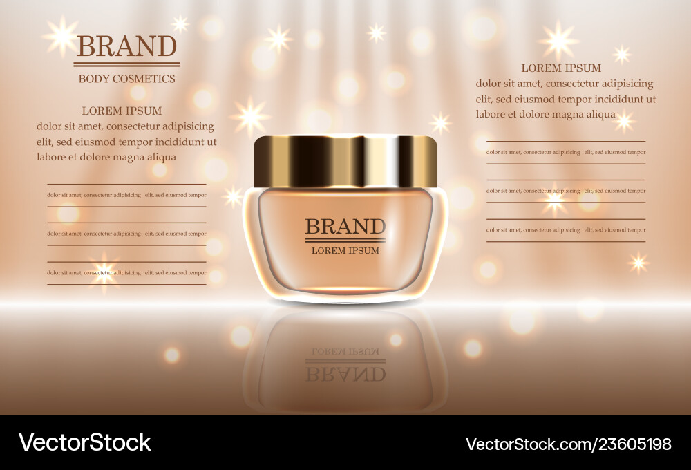 Premium Cream Skincare Bottle Vector Image
