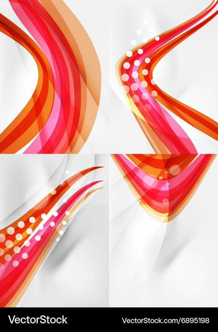 Set abstract backgrounds curve wave lines Vector Image
