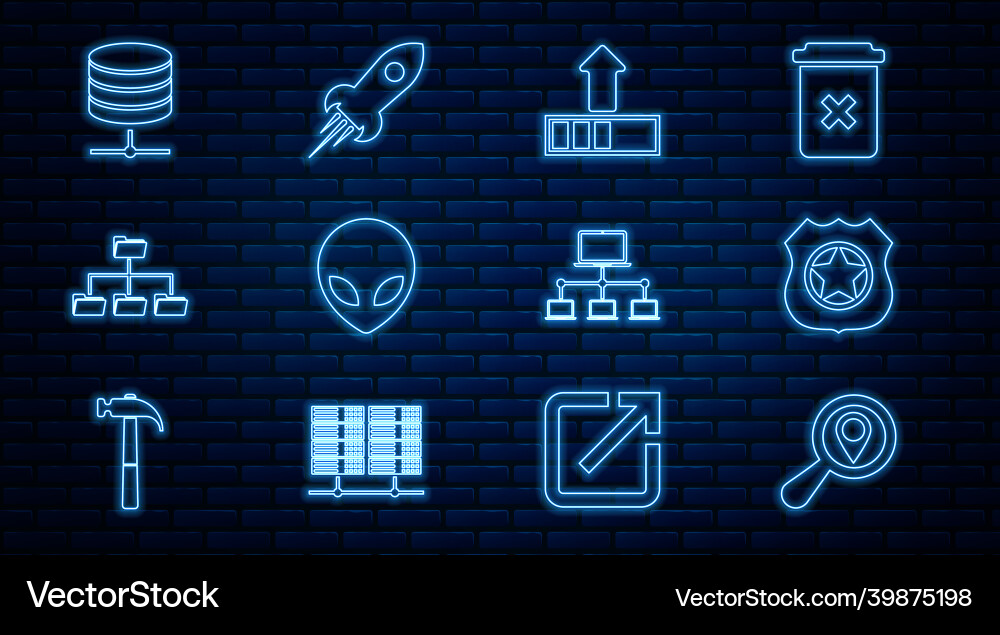 Set line search location police badge loading Vector Image