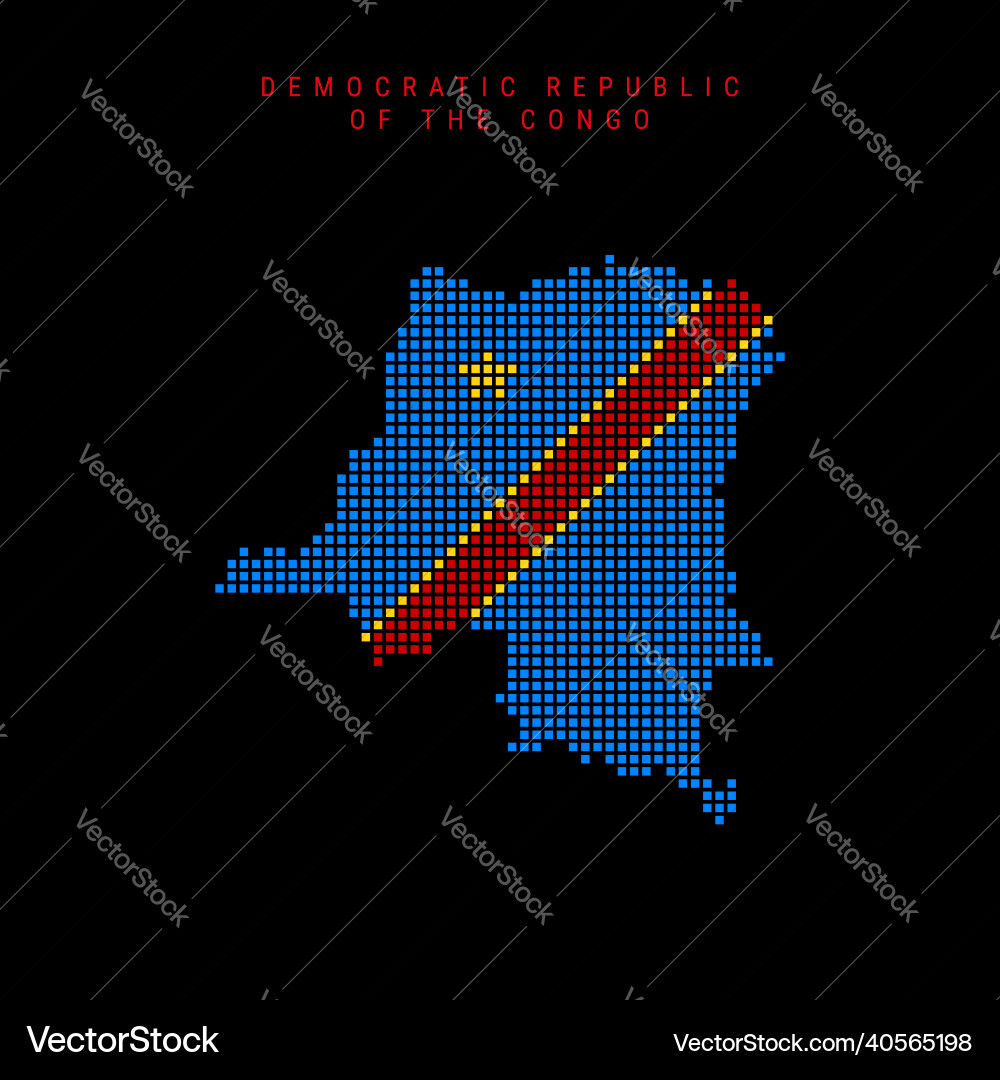 Square dots pattern map of democratic republic Square dots pattern map of democratic republic Vector Image