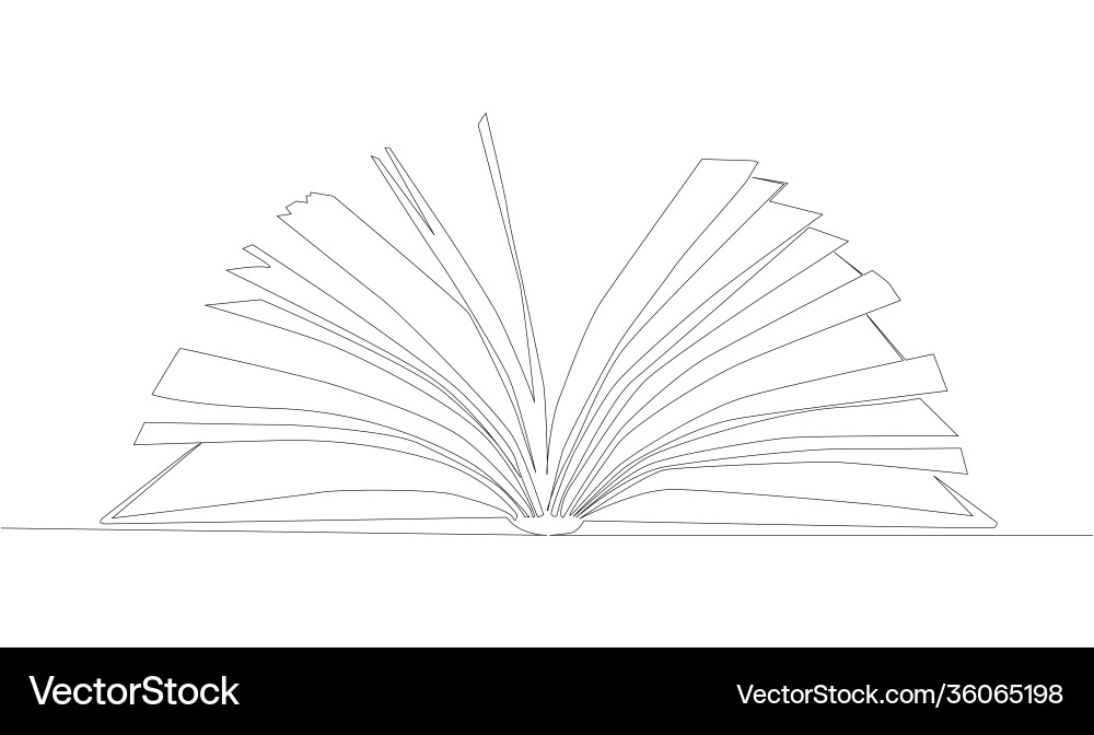 Stack opened books in style one line black Stack opened books in style one line black vector image
