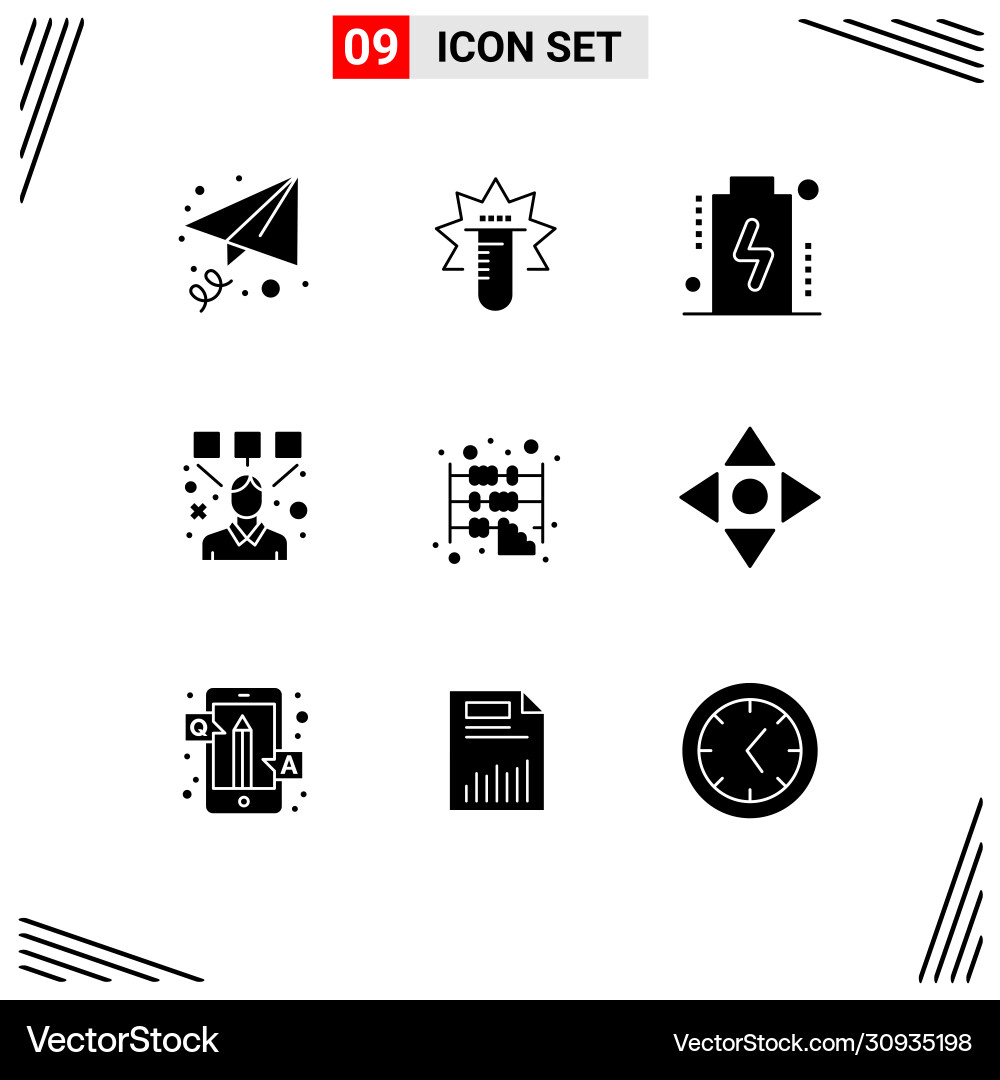 User interface pack 9 basic solid glyphs Vector Image