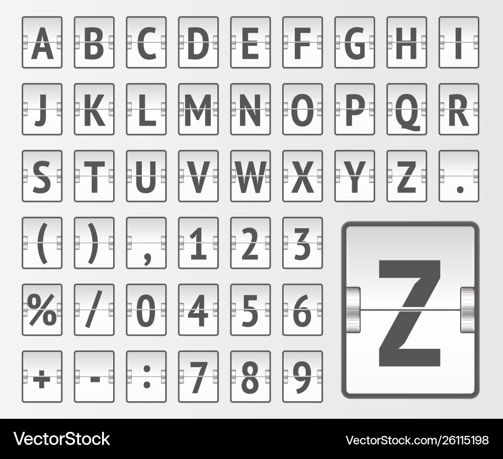 White terminal mechanical scoreboard regular White terminal mechanical scoreboard regular vector image