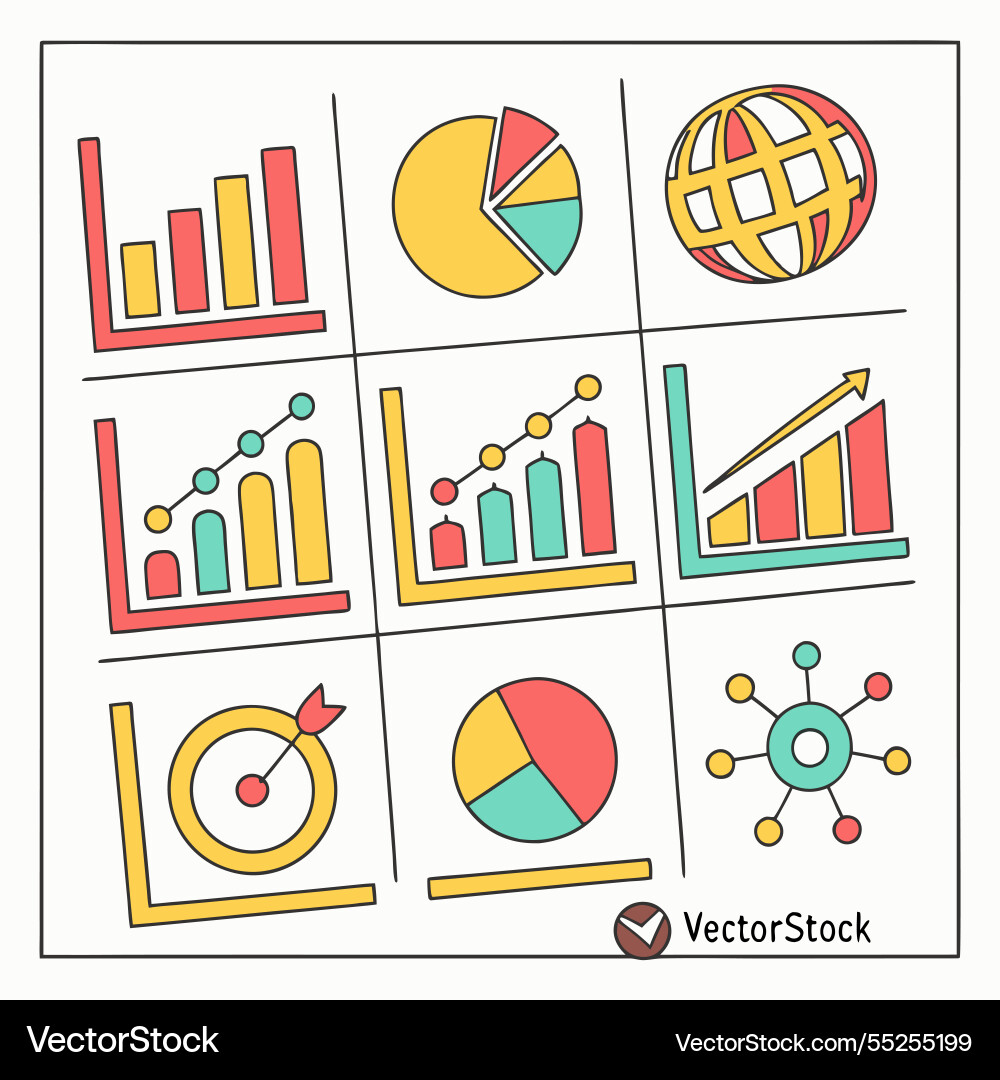 Abstract charts and graphs for modern analysis Vector Image