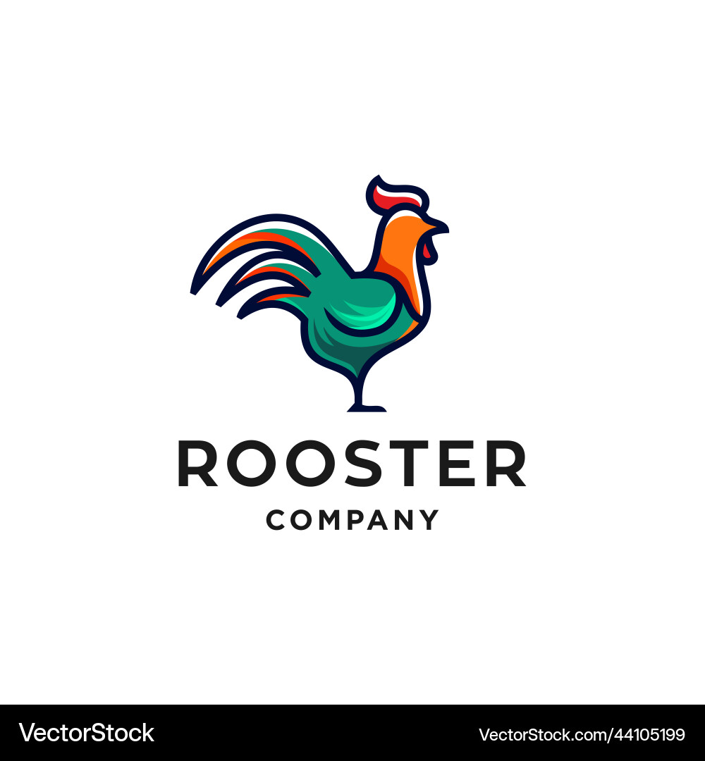 Colorful Rooster Logo vector image