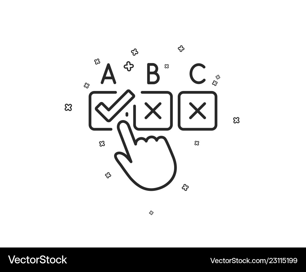 Correct checkbox line icon select answer sign Vector Image