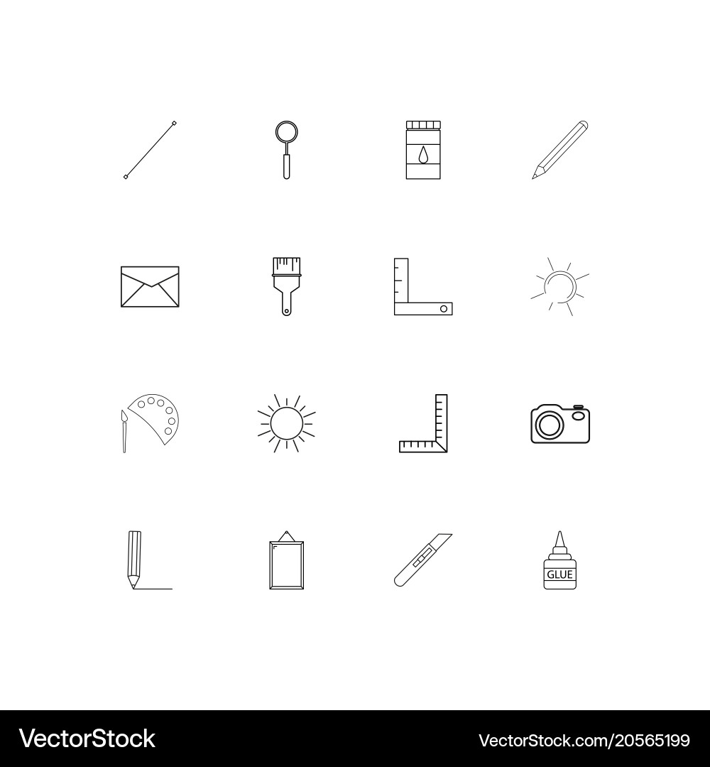 Creative process and design simple linear icons vector image