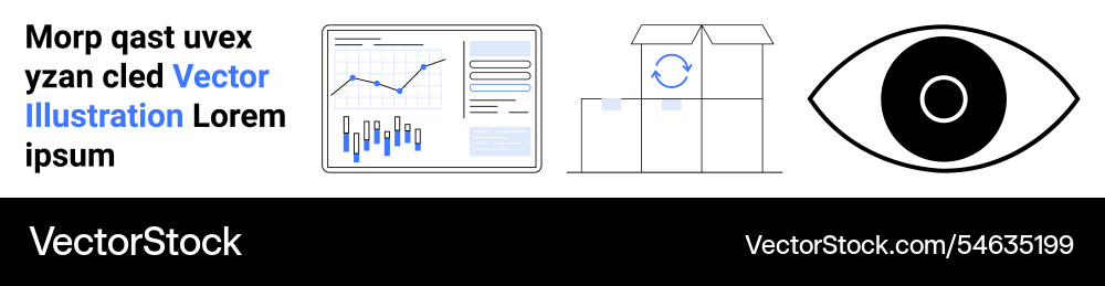 Data analytics dashboard with growth chart Vector Image