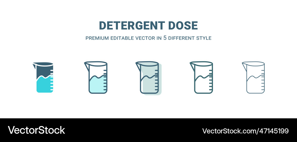 Detergent dose icon in 5 different style outline Vector Image