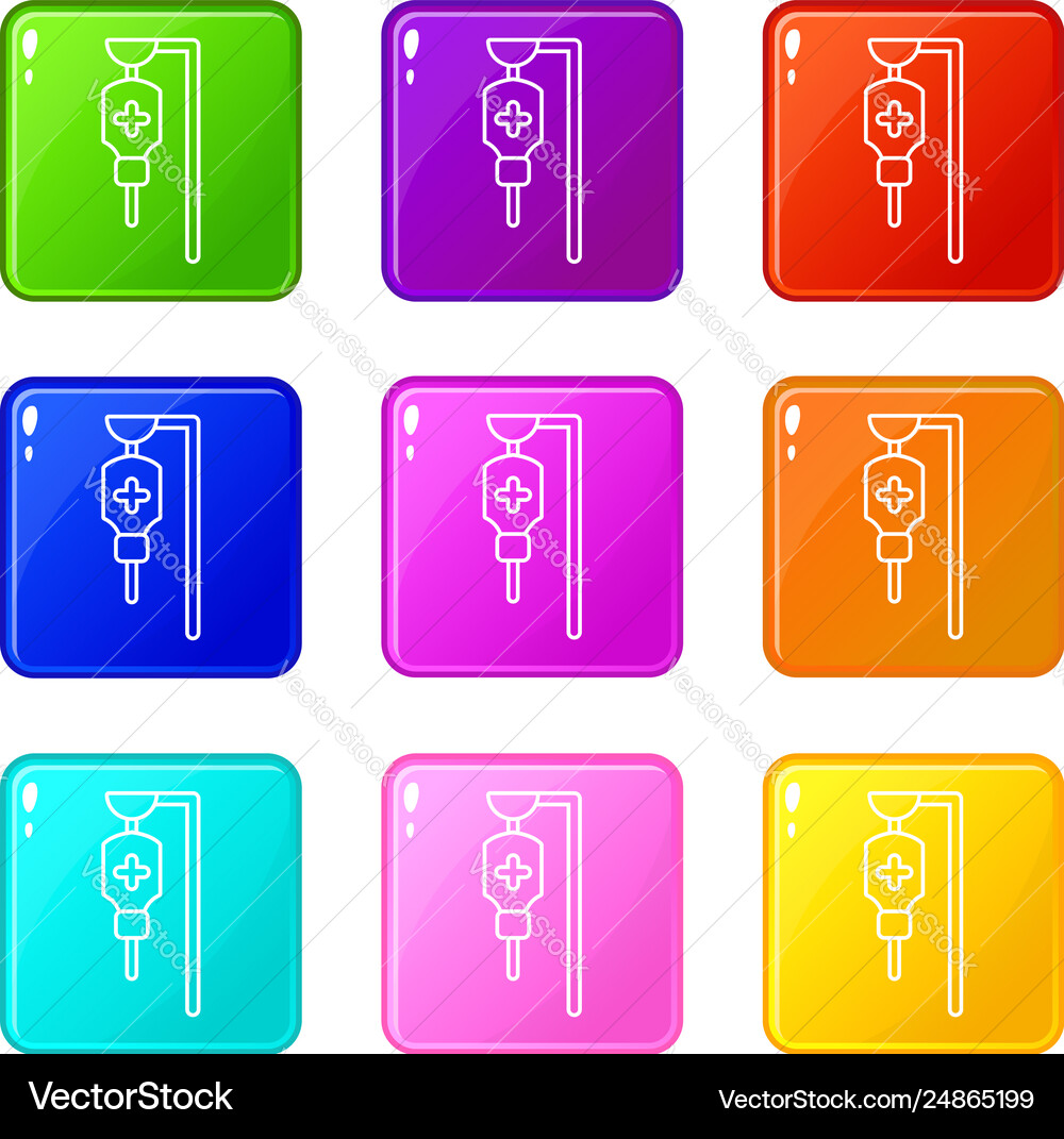 Drop counter icons set 9 color collection Vector Image