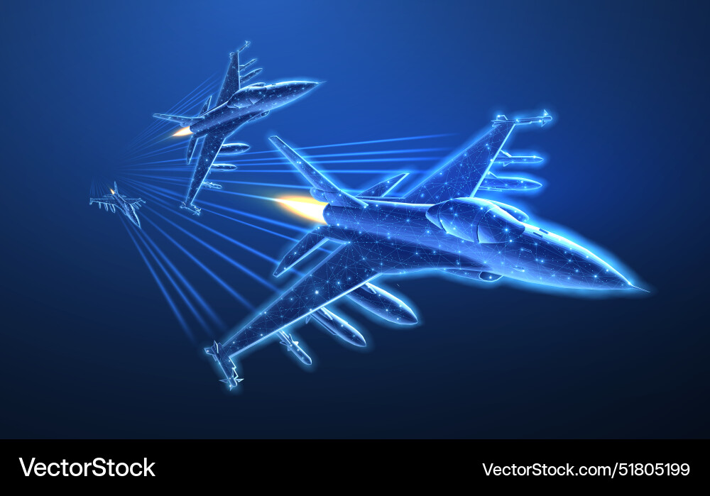 Fighter jet military aircraft aerospace Royalty Free Vector