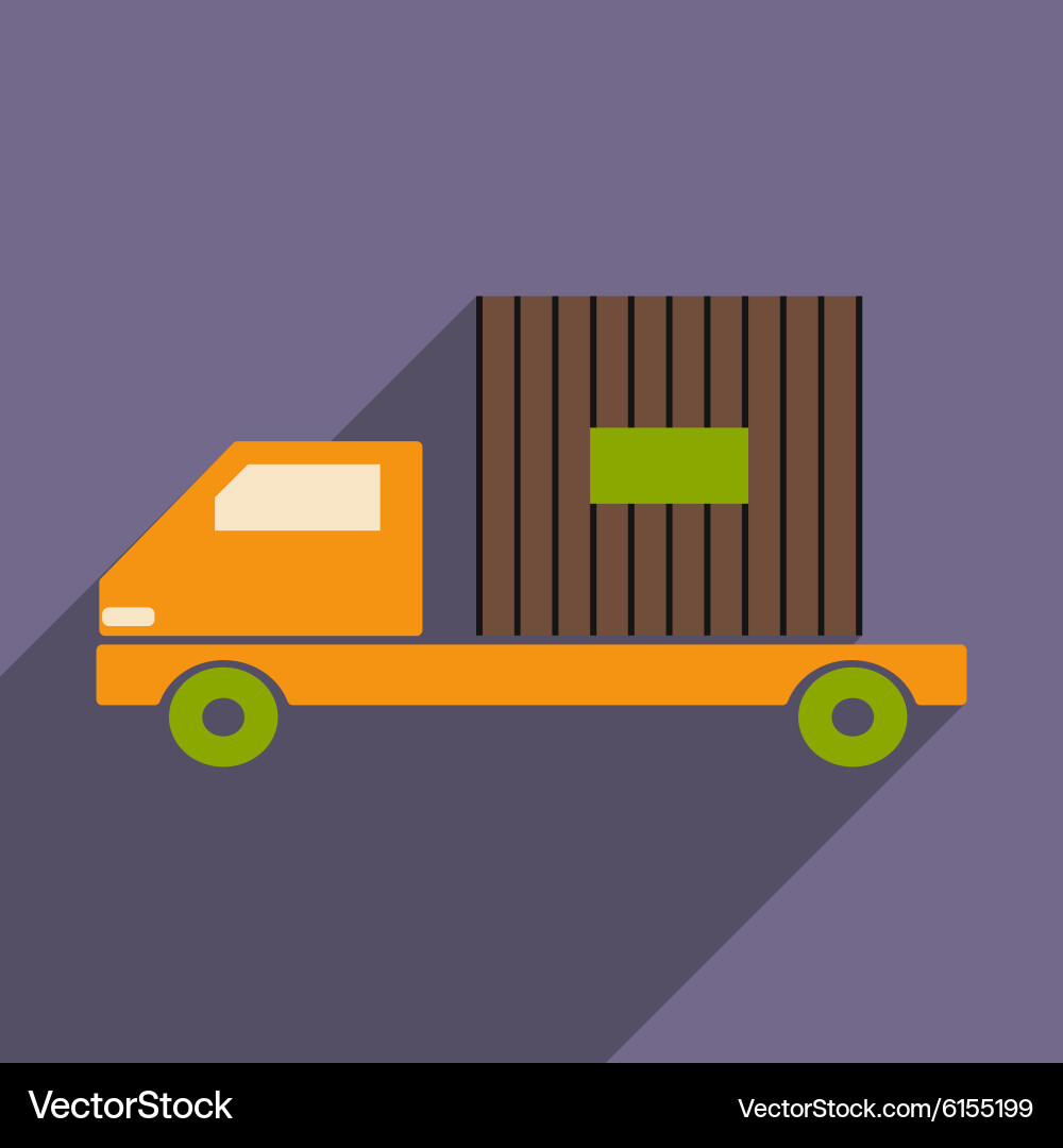 Flat with shadow icon and mobile application car Vector Image