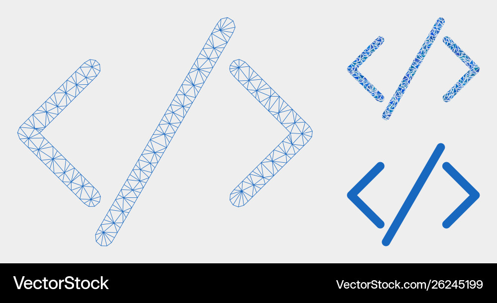 Html code mesh carcass model and triangle vector image
