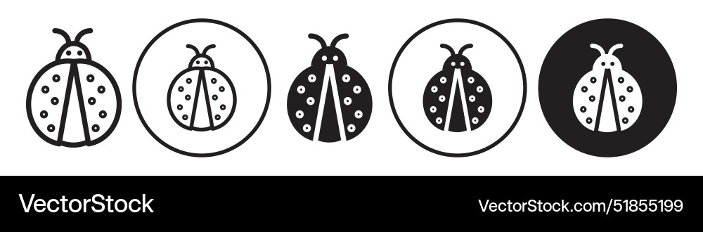 Ladybug icon set collection for web Vector Image