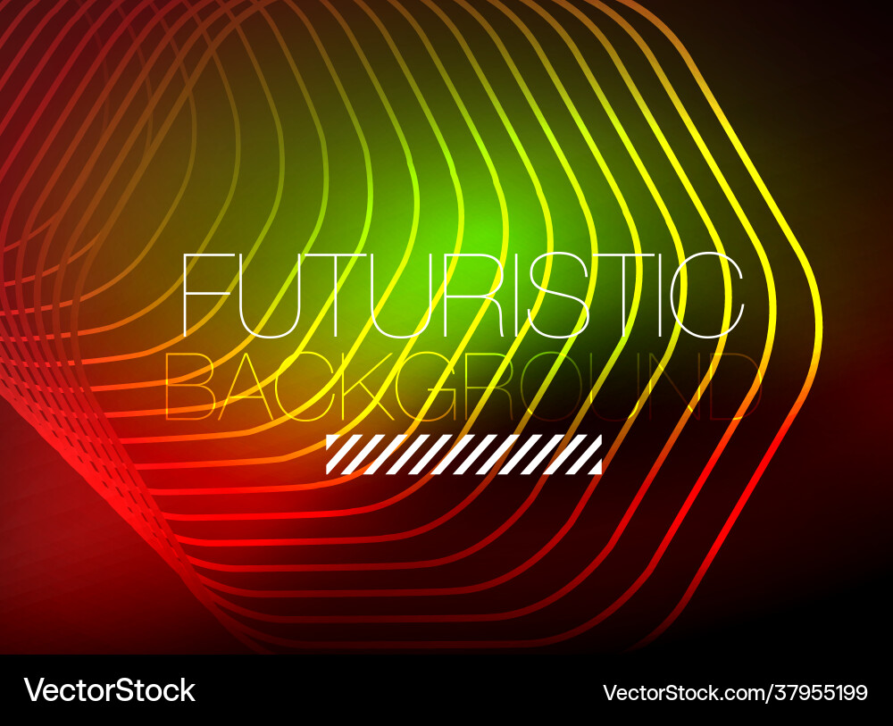 Neon color square shape lines abstract background Vector Image