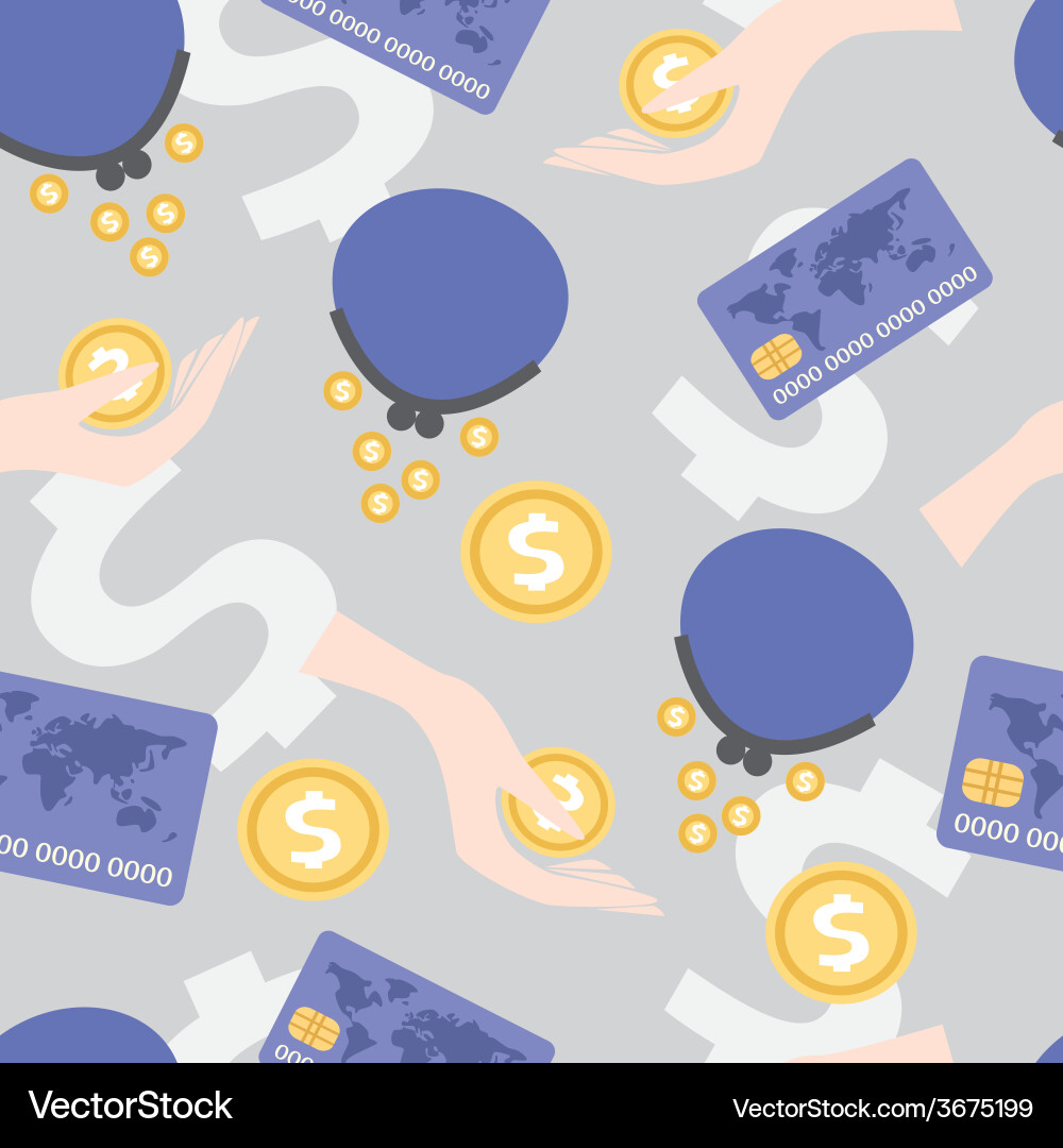 Seamless pattern with the image of wages money Vector Image