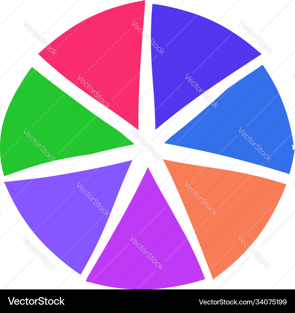Simple pie chart-graph and diagram circle vector image