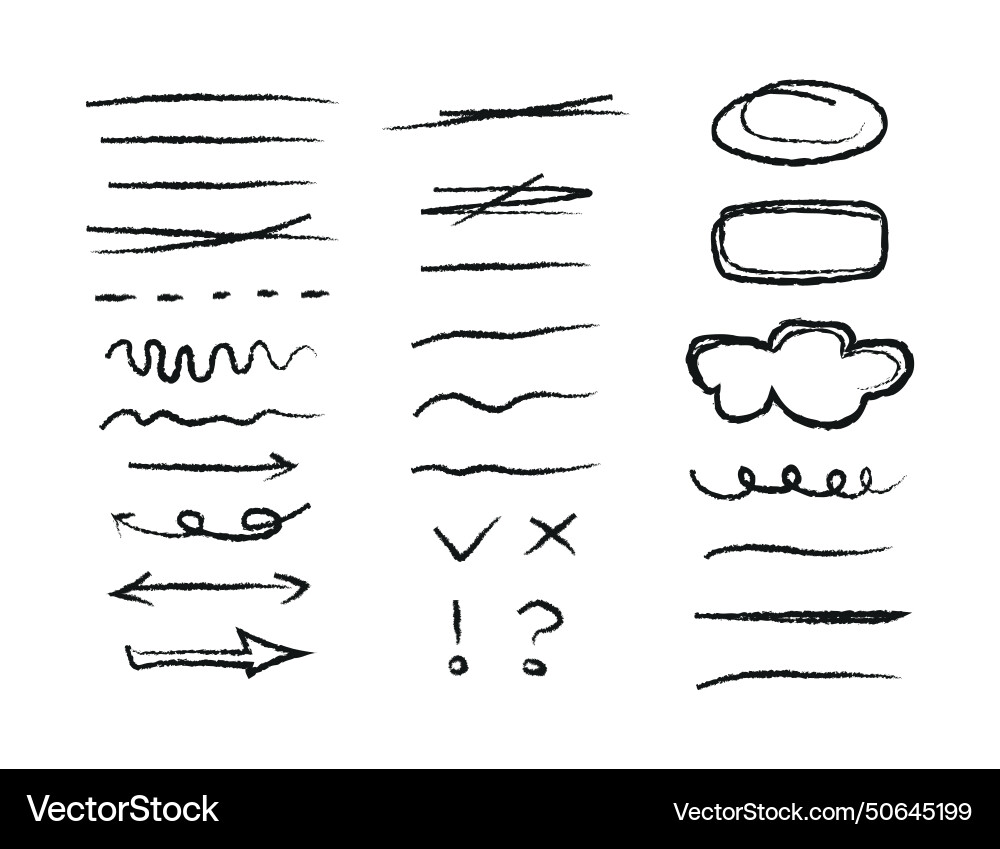 Swift crossed and wavy underlines of scribble Swift crossed and wavy underlines of scribble vector image