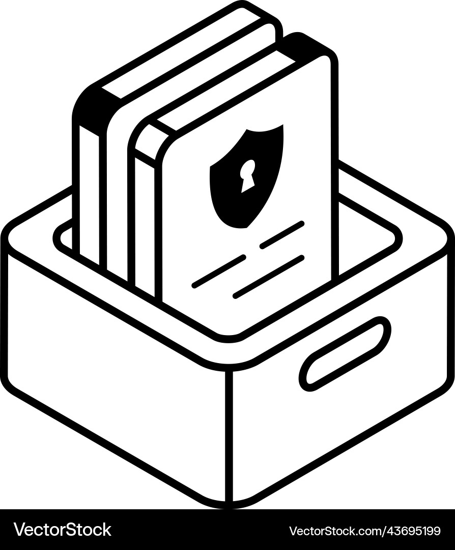 Trendy line editable icon of secure data Vector Image
