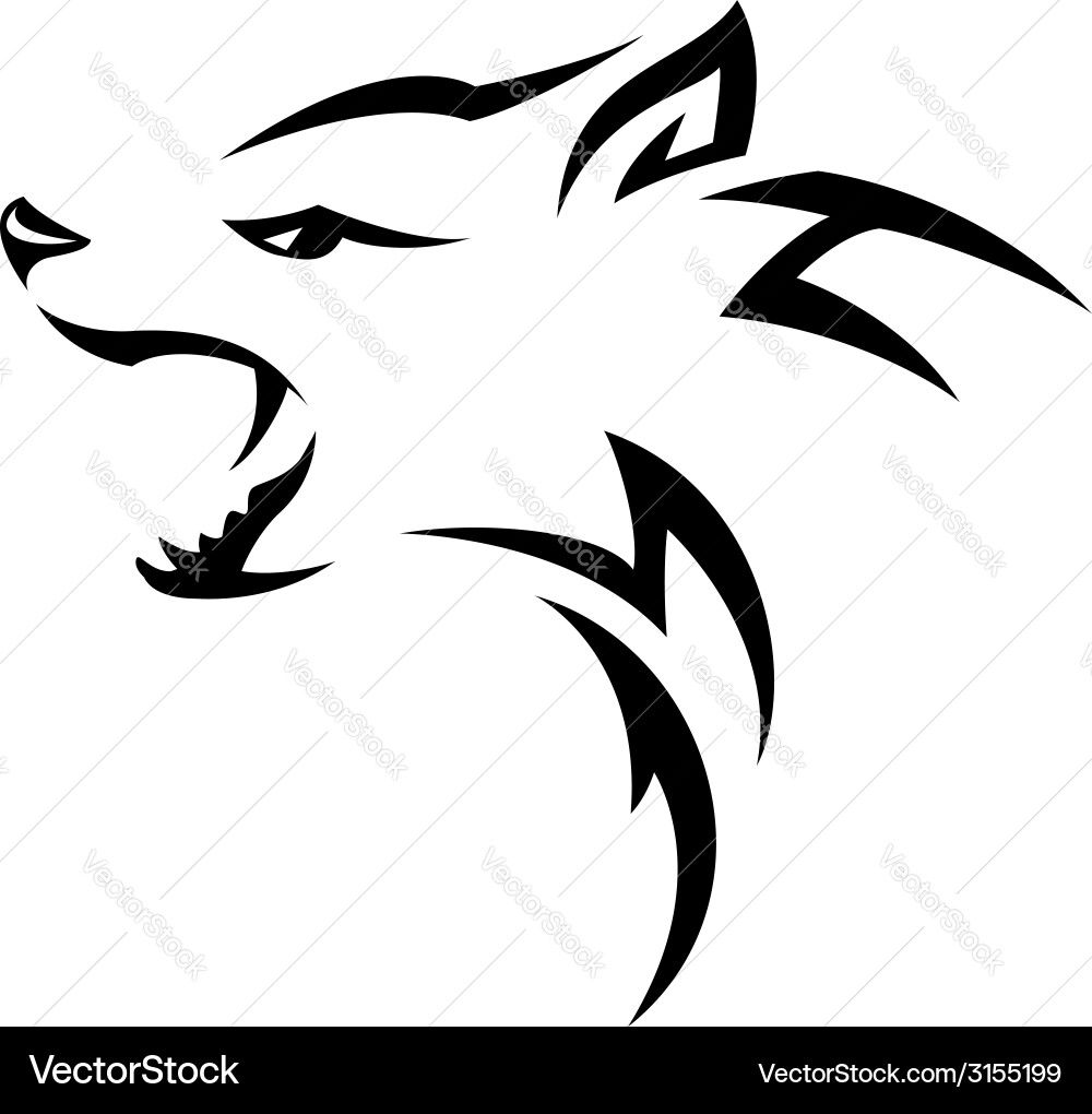 Tribal Hyena Head Vector Image