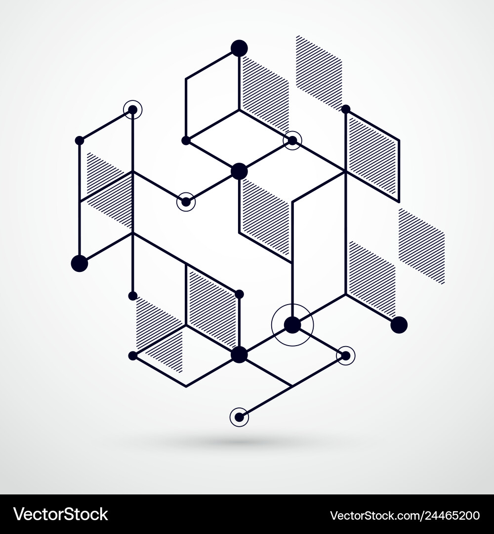 Abstract geometric 3d cube pattern and black vector image
