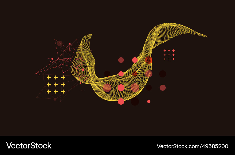 Abstract wave is made in a frame style template vector image