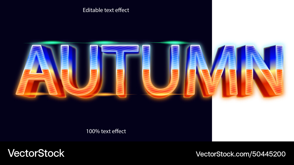 Autumn editable text effect retro style Autumn editable text effect retro style vector image
