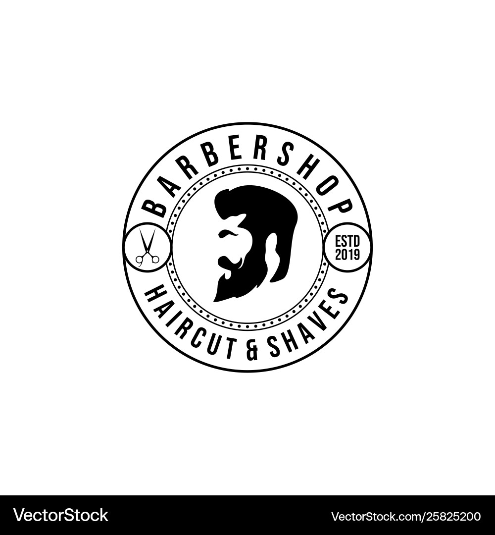 Barbershop logo design vintage lettering on white Barbershop logo design vintage lettering on white vector image