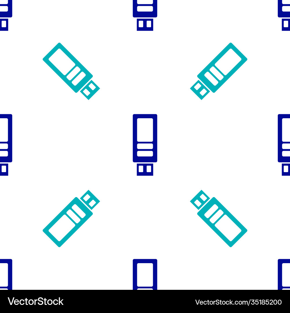 Blue usb flash drive icon isolated seamless Vector Image