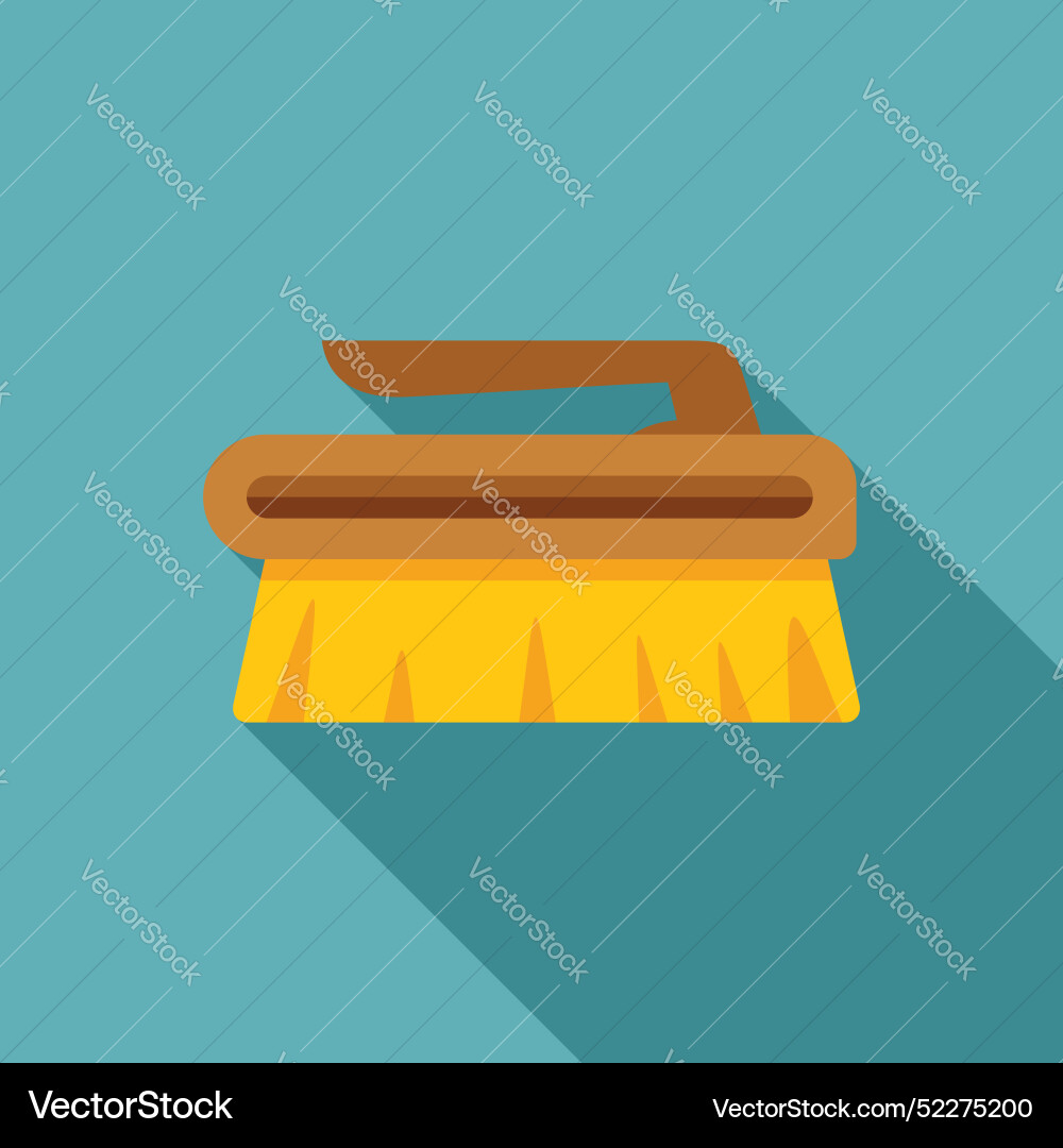 Cleaning brush with wooden handle for scrubbing Vector Image