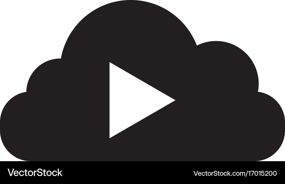 Cloud computing with tape media player isolated Vector Image