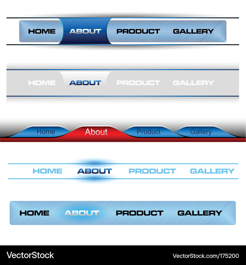Editable website buttons Vector Image